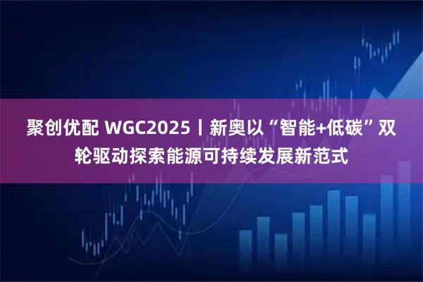 聚创优配 WGC2025丨新奥以“智能+低碳”双轮驱动探索能源可持续发展新范式