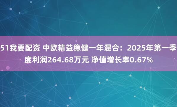 51我要配资 中欧精益稳健一年混合：2025年第一季度利润264.68万元 净值增长率0.67%